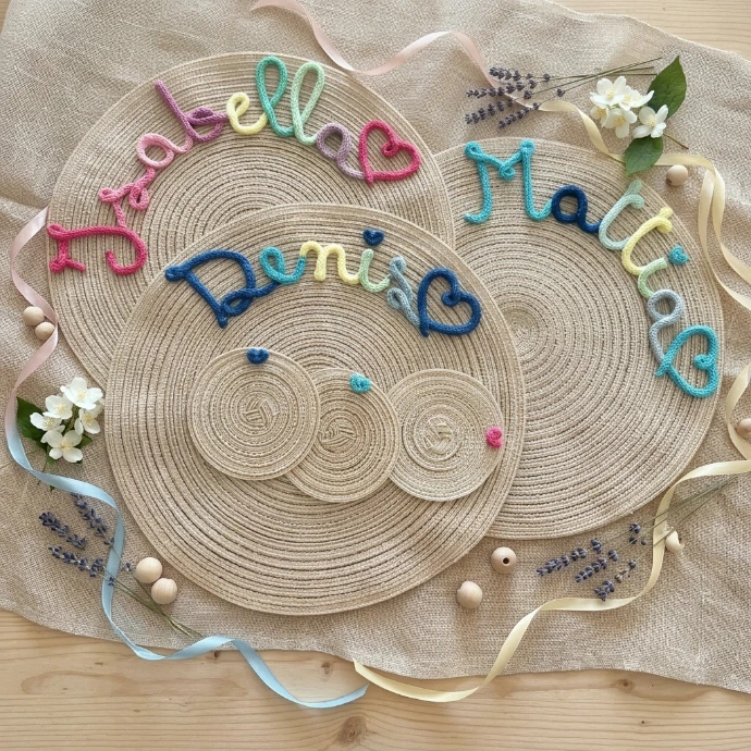 Tovaglietta tonda  personalizzata multicolor + sottobicchiere
